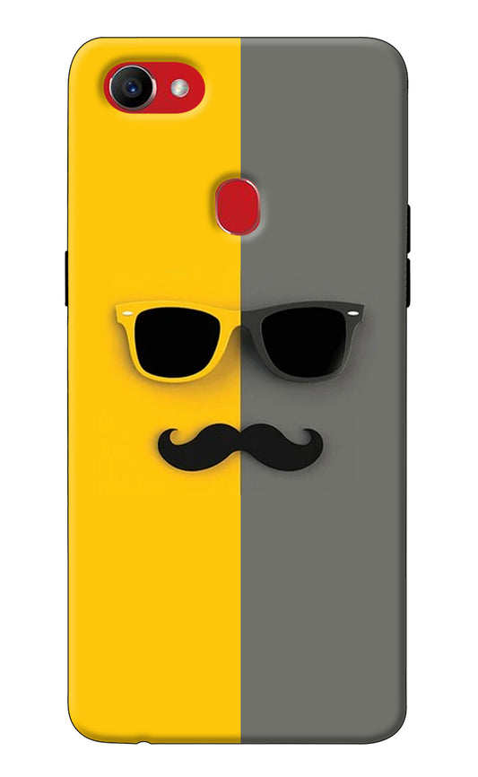 Sunglasses with Mustache Oppo F7 Back Cover