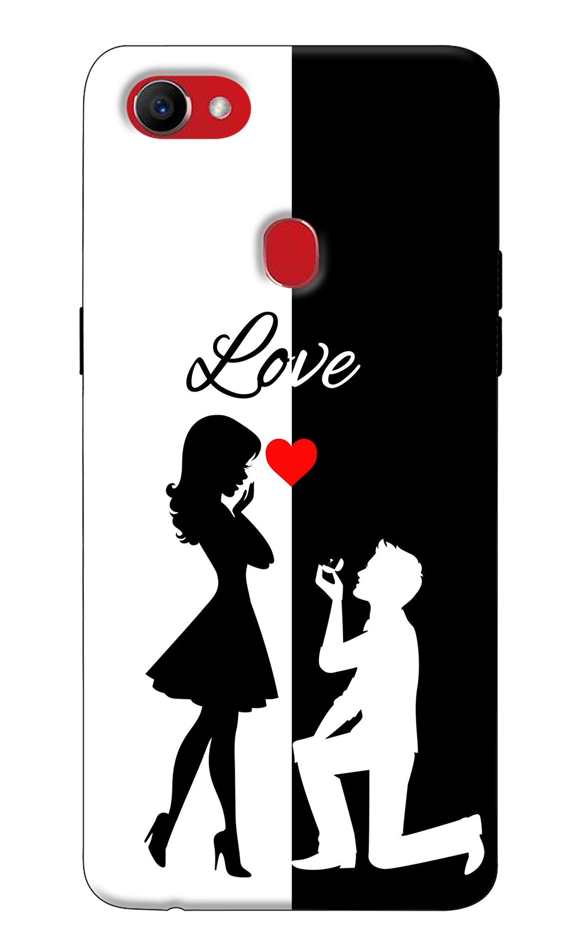 Love Propose Black And White Oppo F7 Back Cover