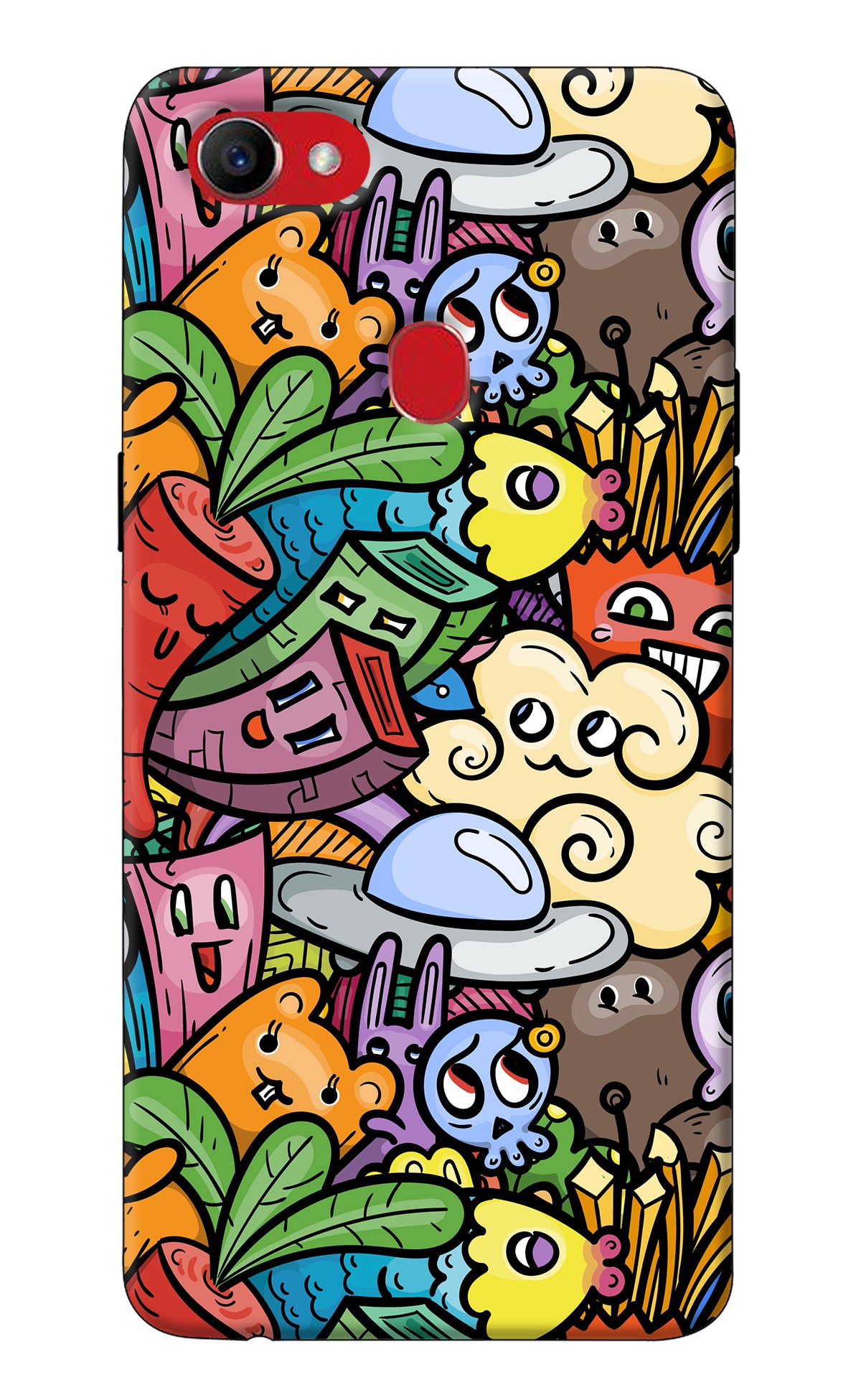 Veggie Doodle Oppo F7 Back Cover