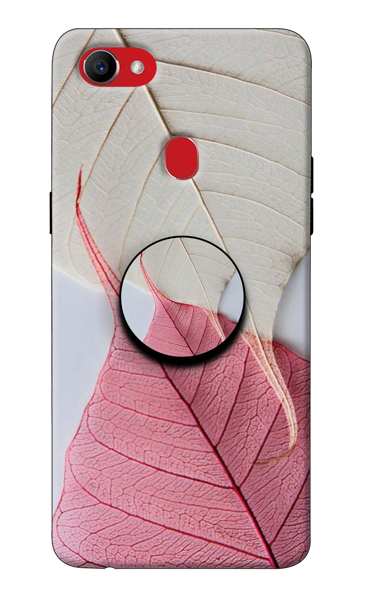 White Pink Leaf Oppo F7 Pop Case