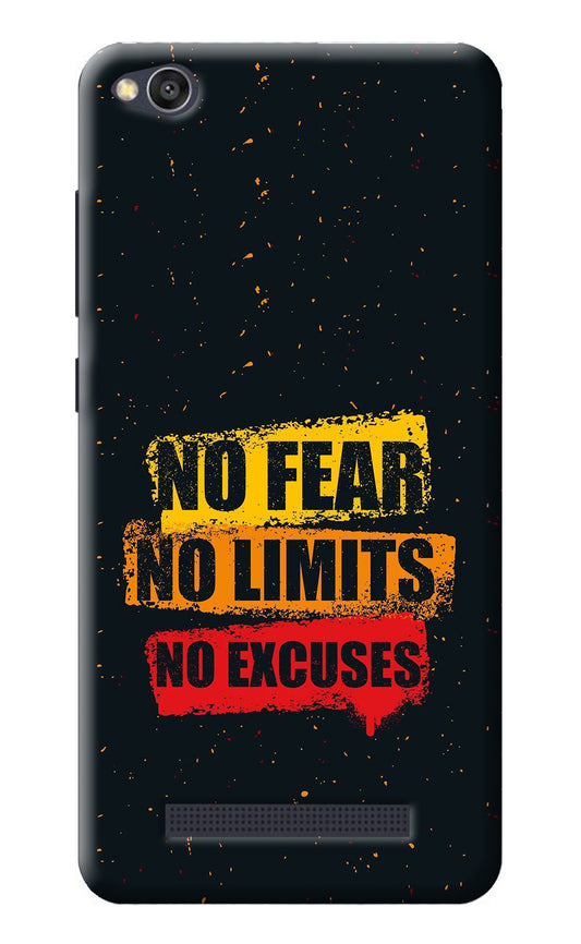 No Fear No Limits No Excuse Redmi 4A Back Cover