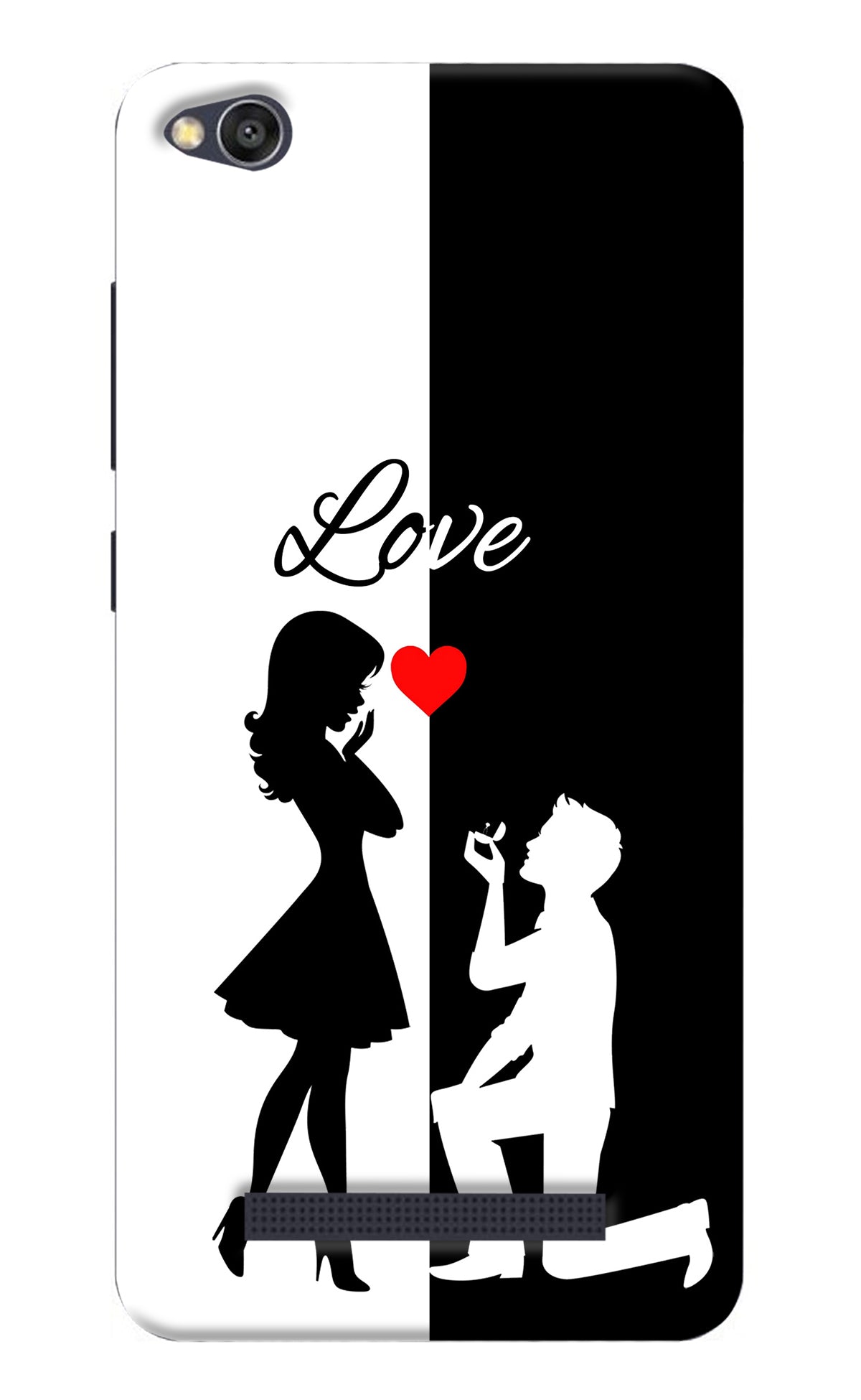 Love Propose Black And White Redmi 4A Back Cover