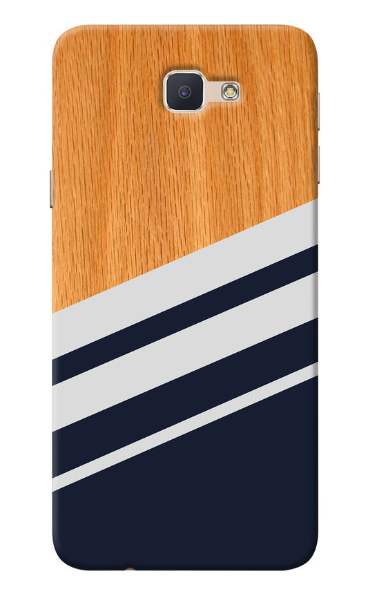 Blue and white wooden Samsung J7 Prime Back Cover