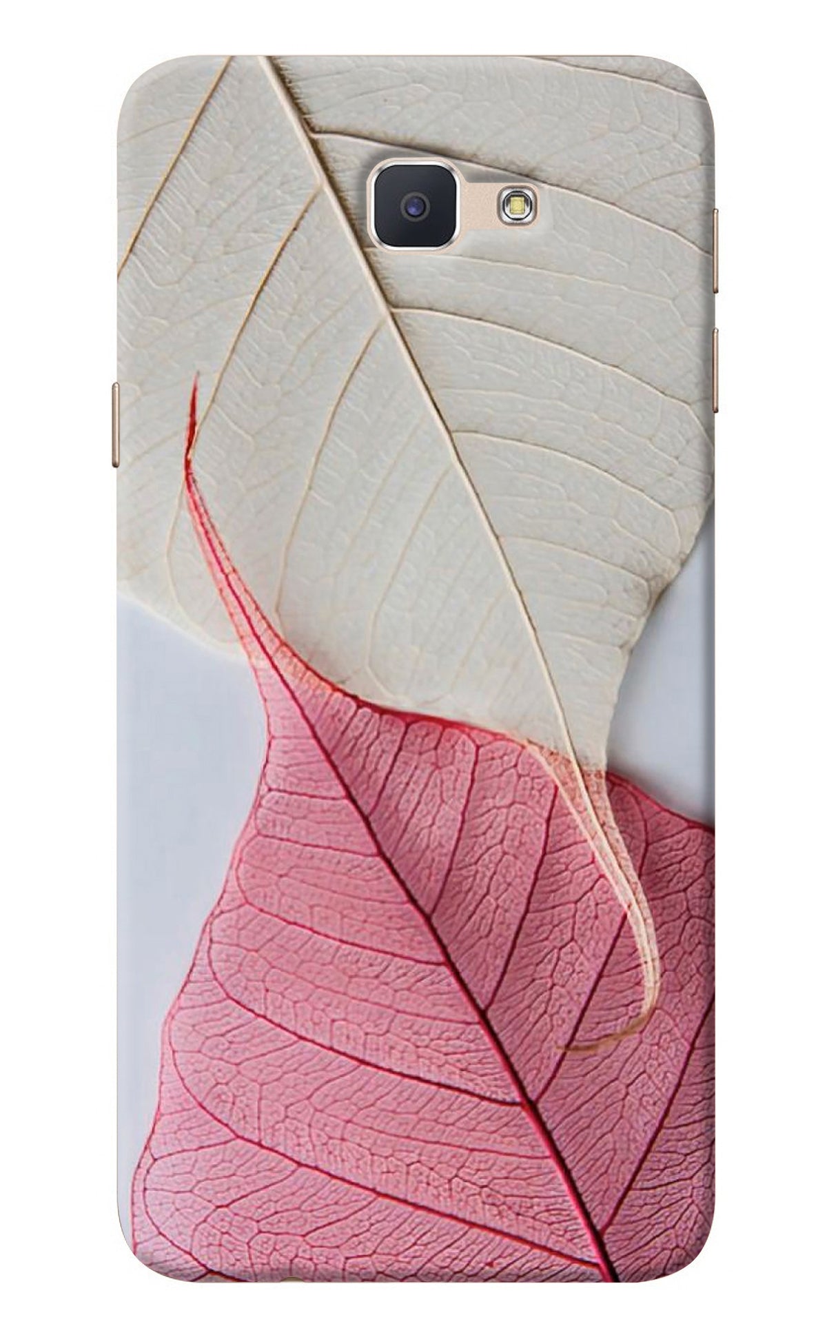 White Pink Leaf Samsung J7 Prime Back Cover