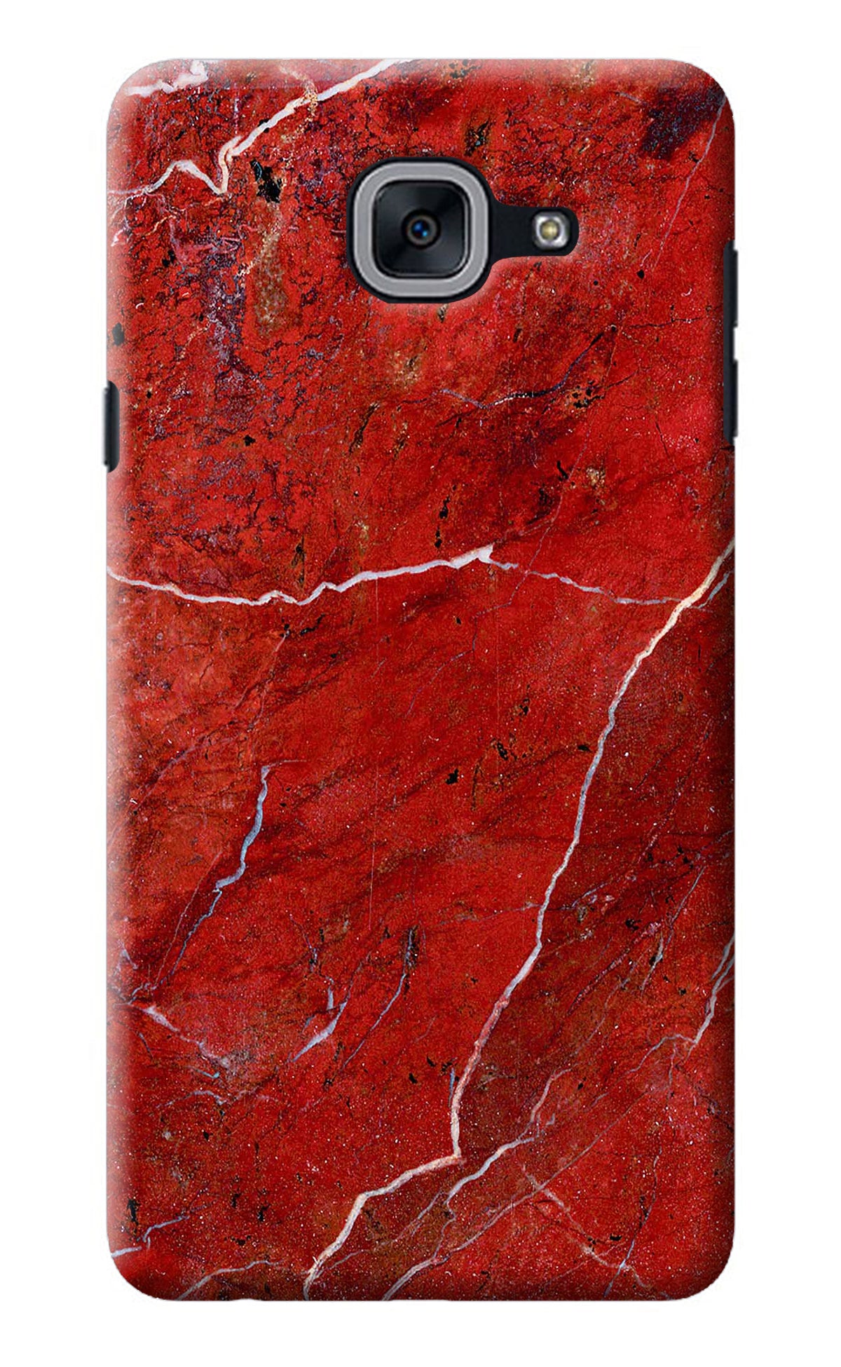 Red Marble Design Samsung J7 Max Back Cover