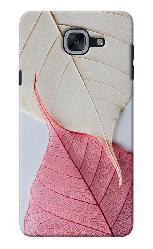 White Pink Leaf Samsung J7 Max Back Cover