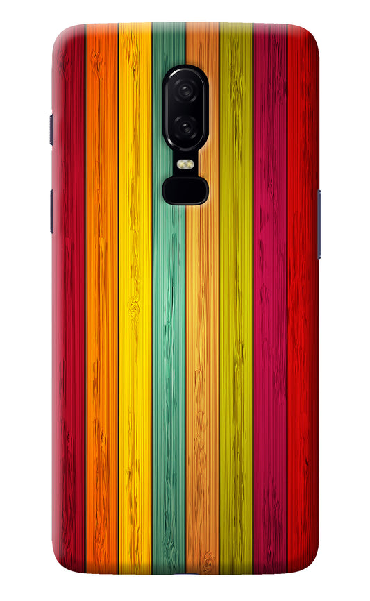 Multicolor Wooden Oneplus 6 Back Cover