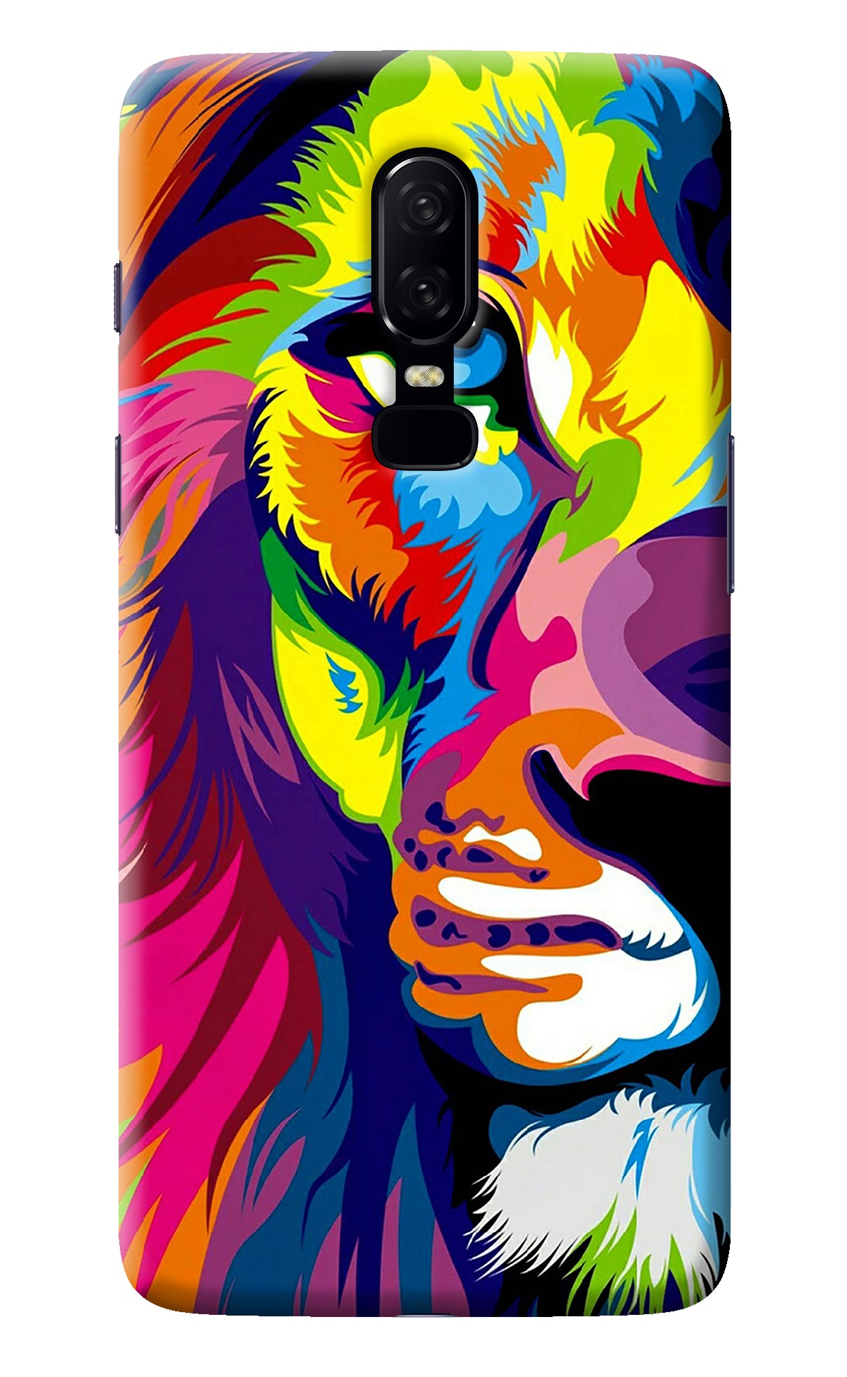 Lion Half Face Oneplus 6 Back Cover