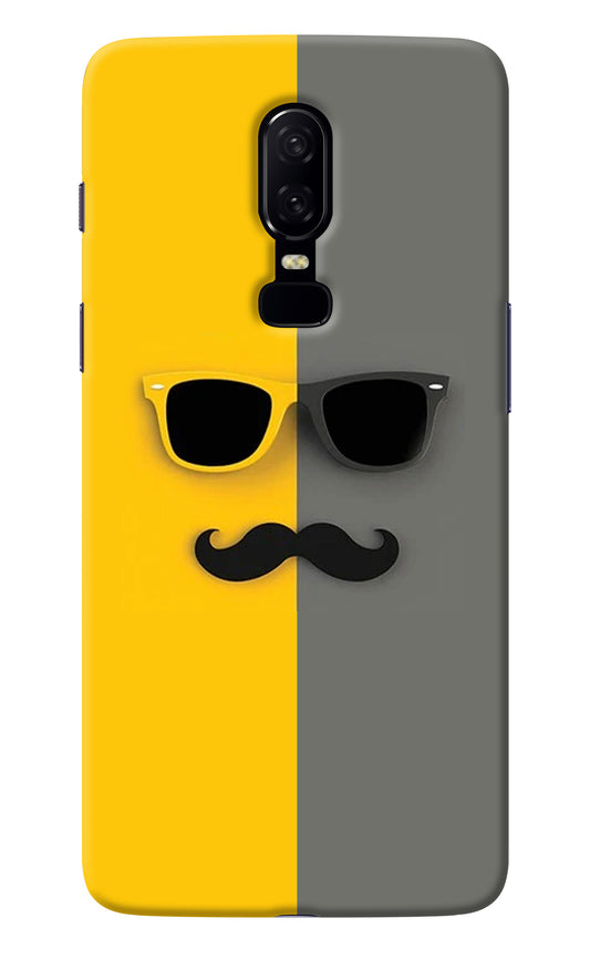Sunglasses with Mustache Oneplus 6 Back Cover