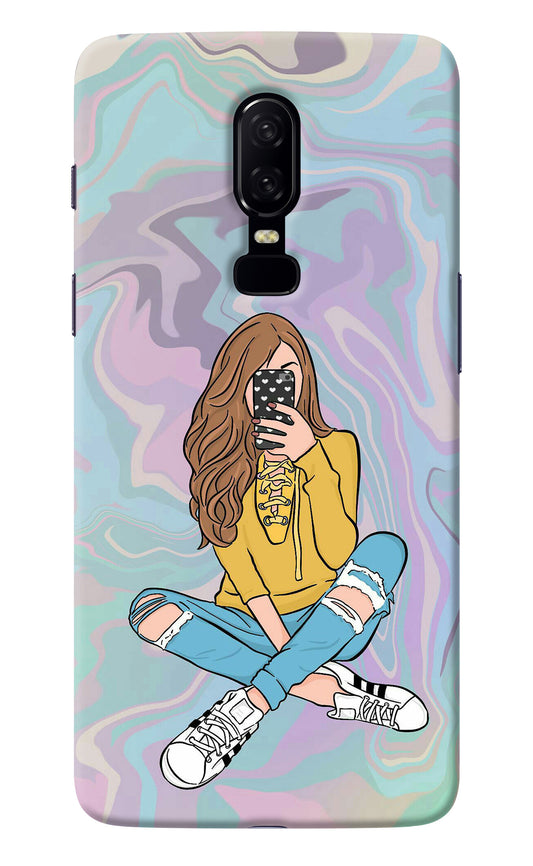 Selfie Girl Oneplus 6 Back Cover