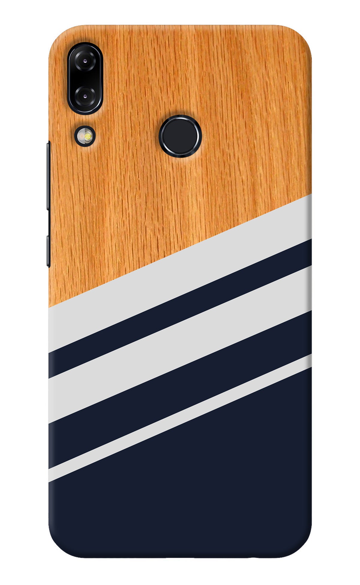 Blue and white wooden Asus Zenfone 5Z Back Cover