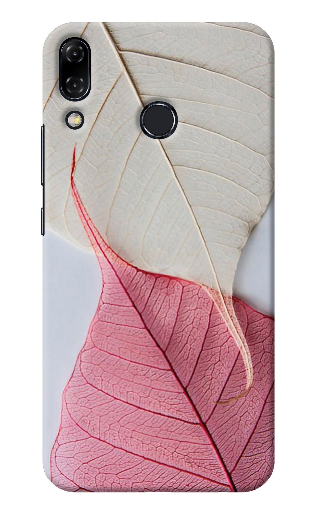 White Pink Leaf Asus Zenfone 5Z Back Cover