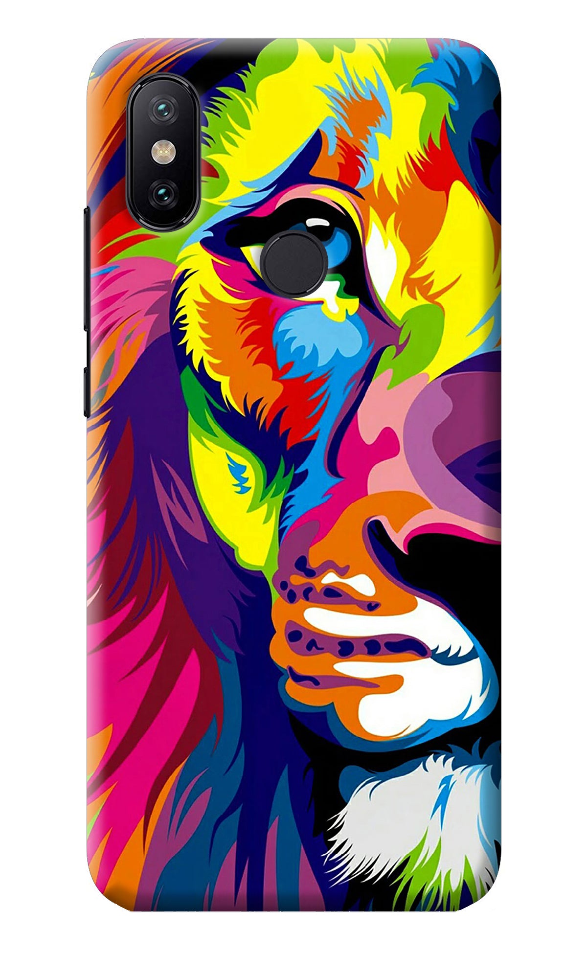 Lion Half Face Mi A2 Back Cover