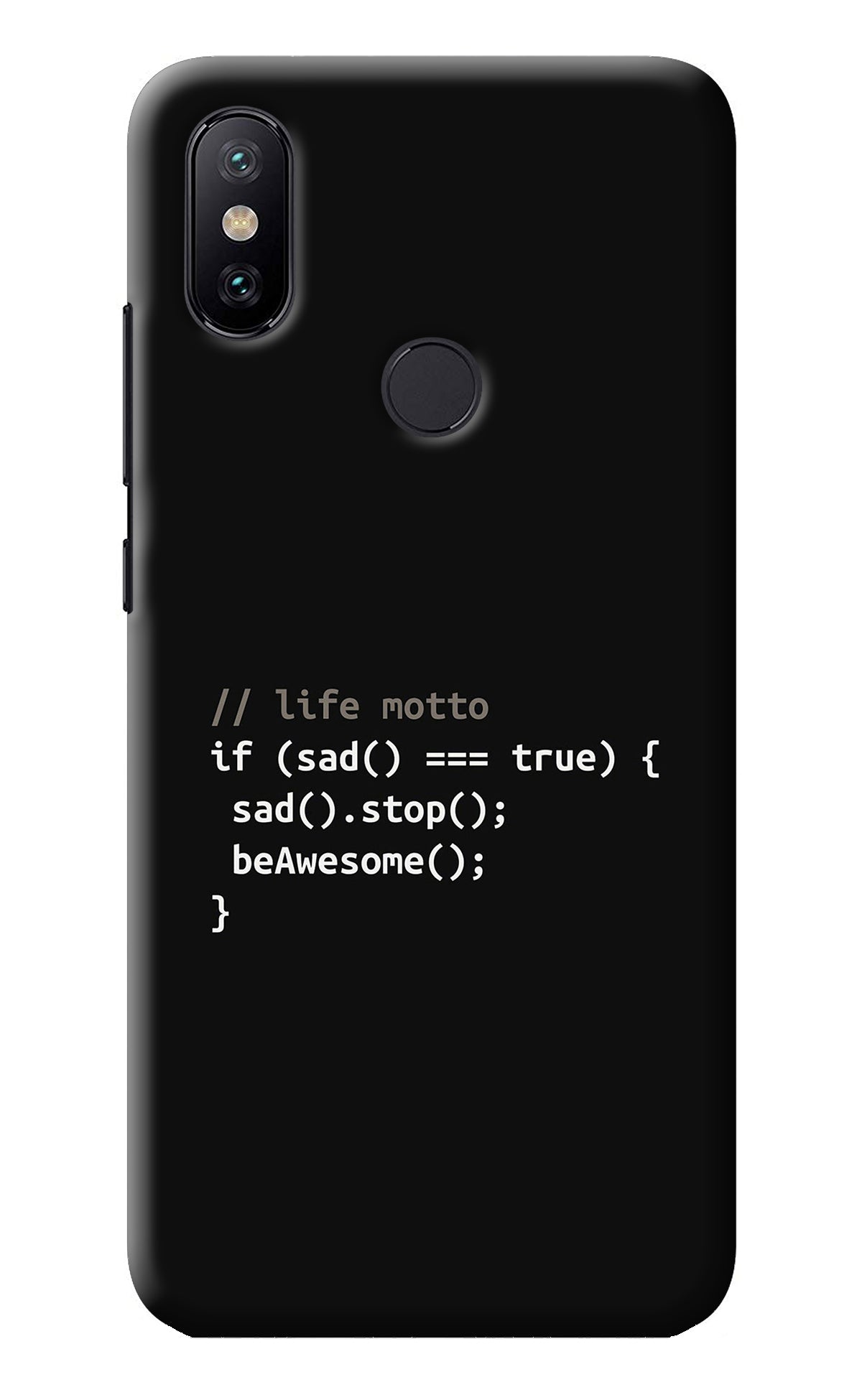 Life Motto Code Mi A2 Back Cover