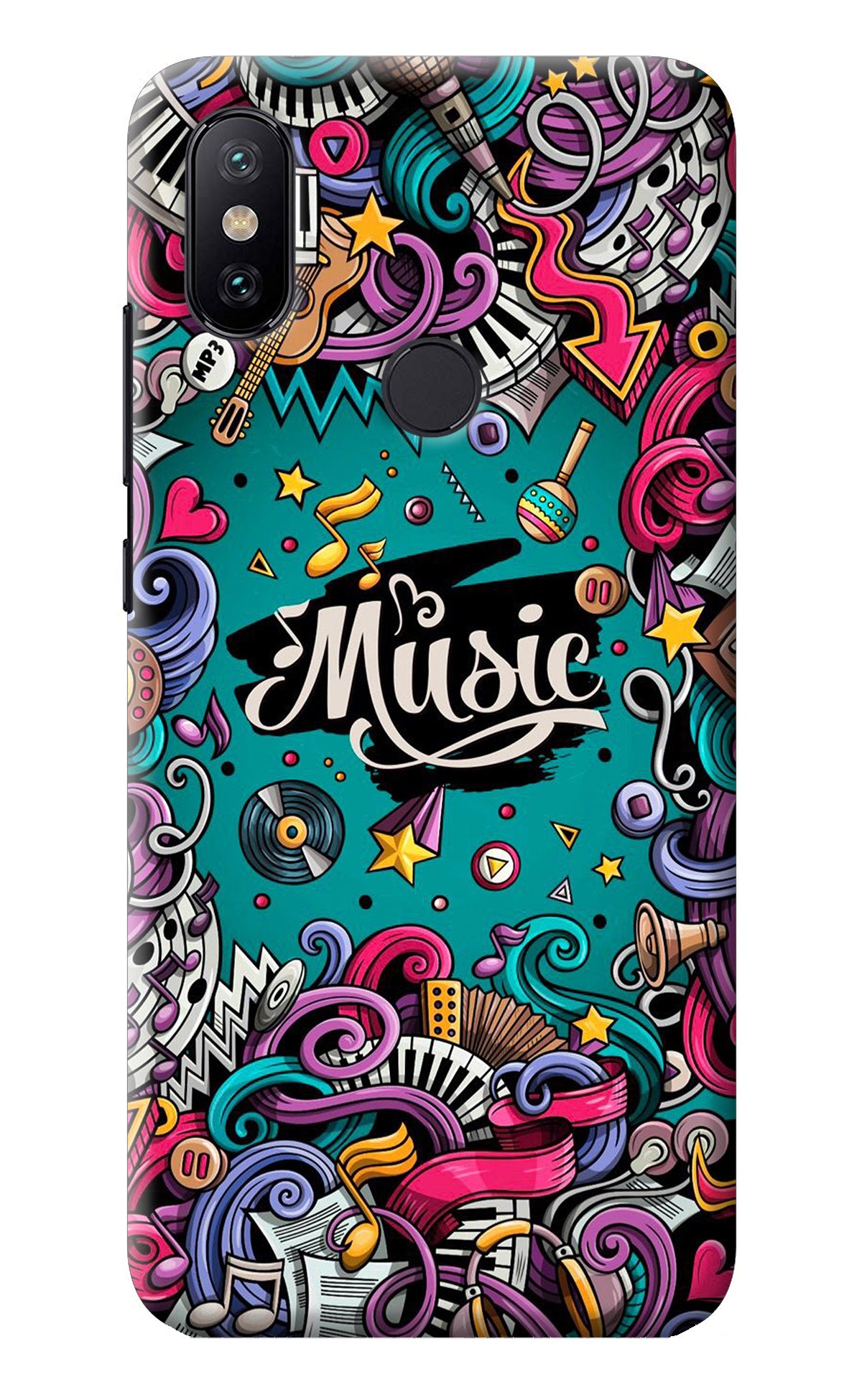 Music Graffiti Mi A2 Back Cover