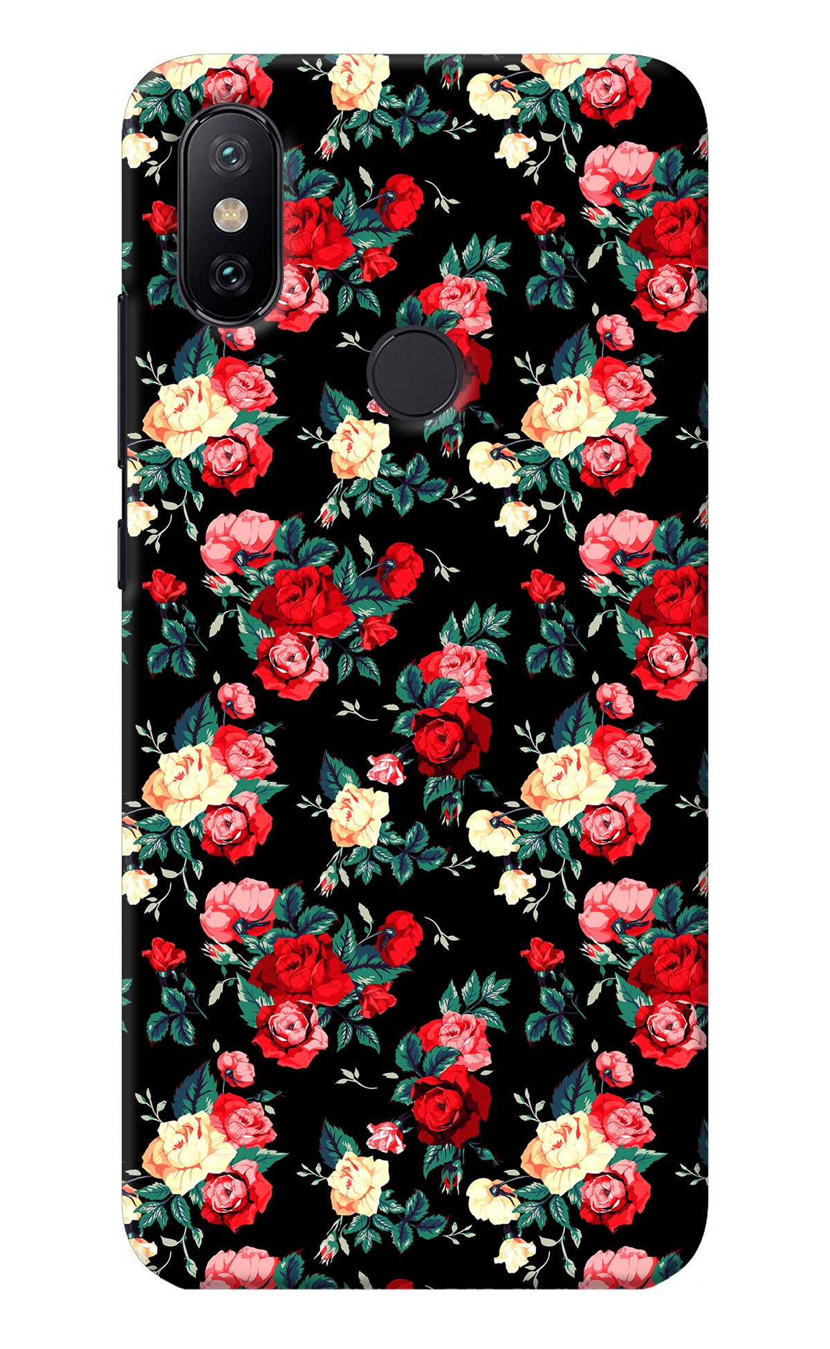 Rose Pattern Mi A2 Back Cover