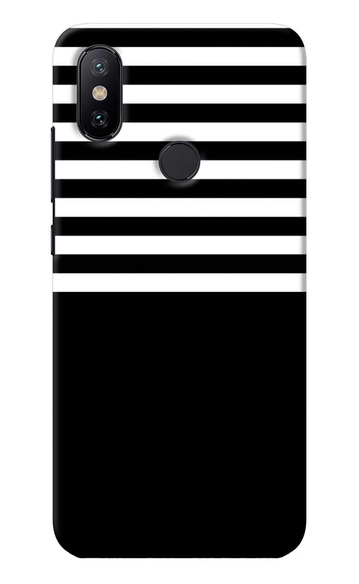 Black and White Print Mi A2 Back Cover