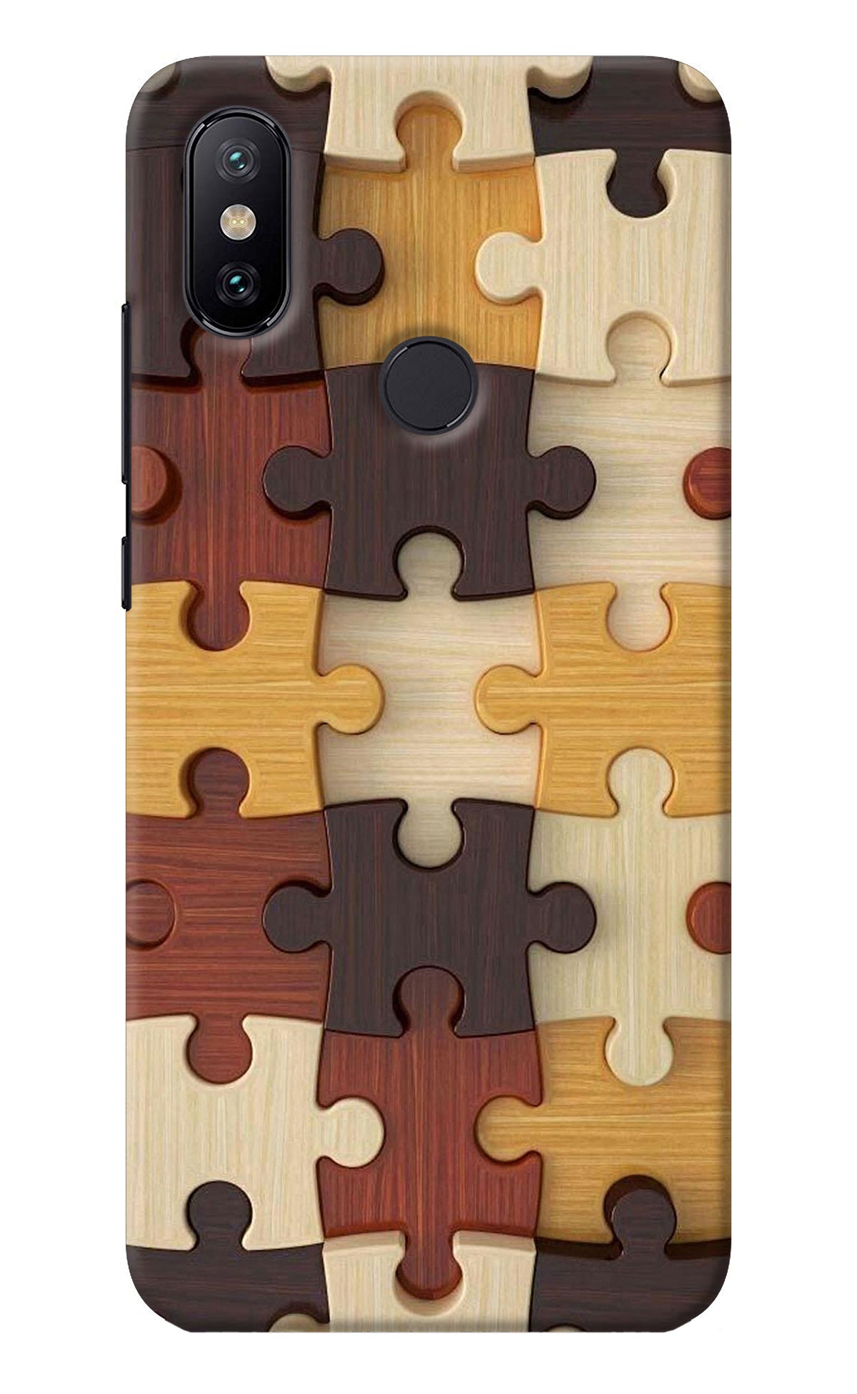 Wooden Puzzle Mi A2 Back Cover