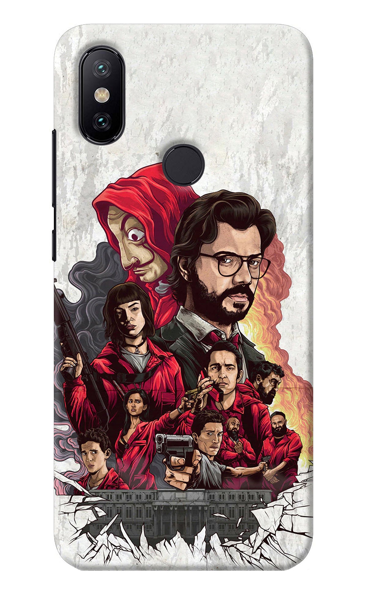 Money Heist Artwork Mi A2 Back Cover