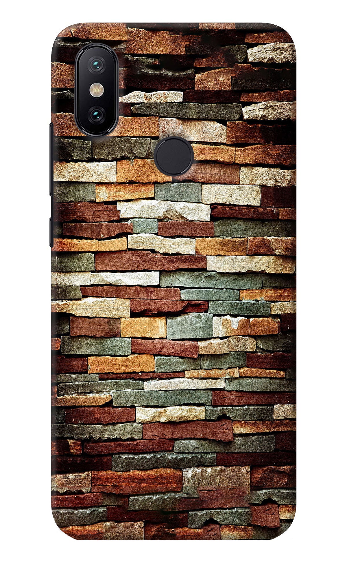 Bricks Pattern Mi A2 Back Cover