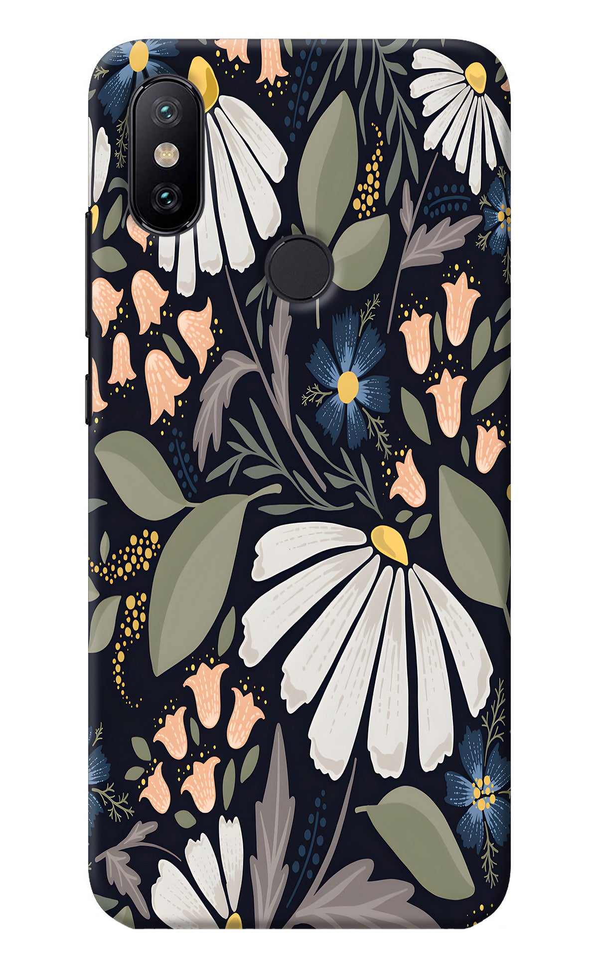 Flowers Art Mi A2 Back Cover