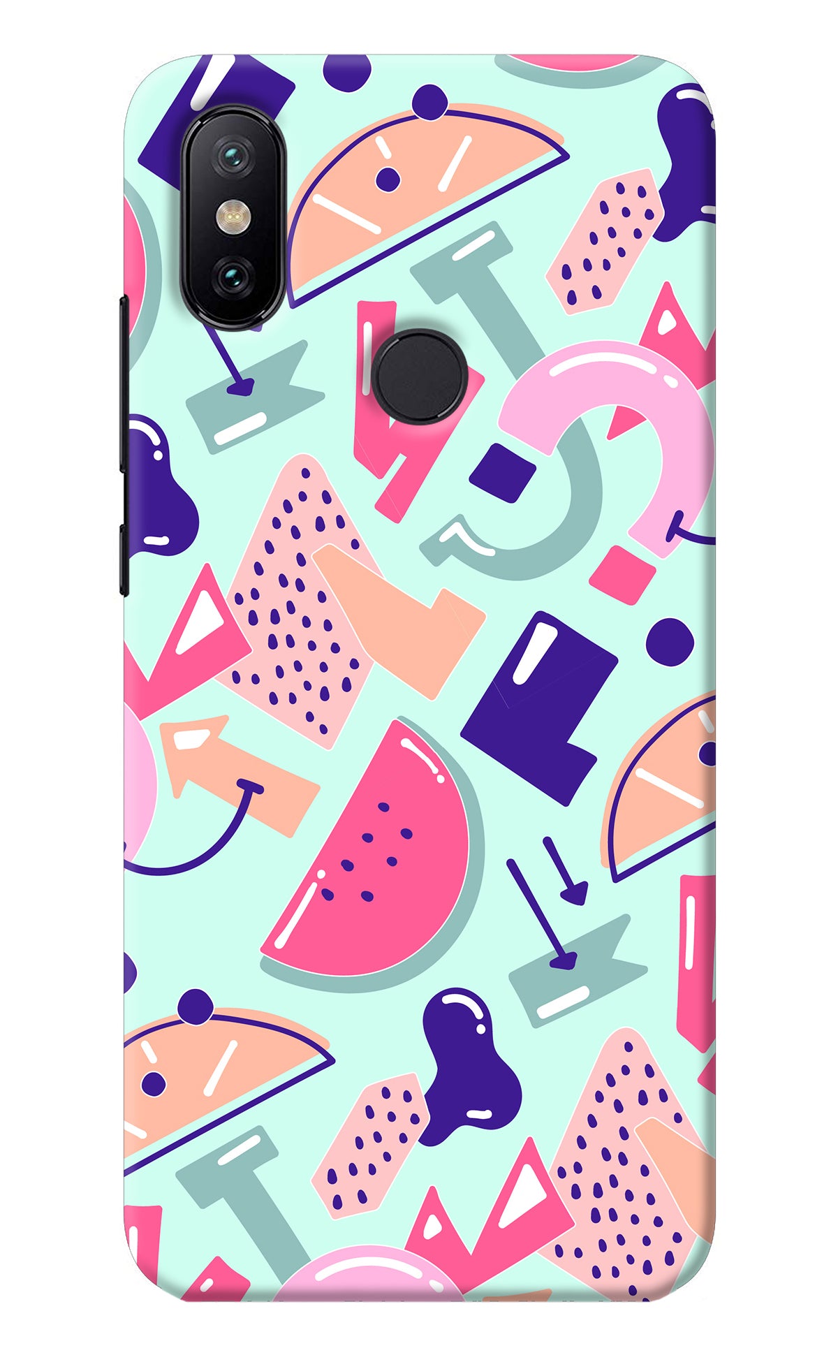 Doodle Pattern Mi A2 Back Cover