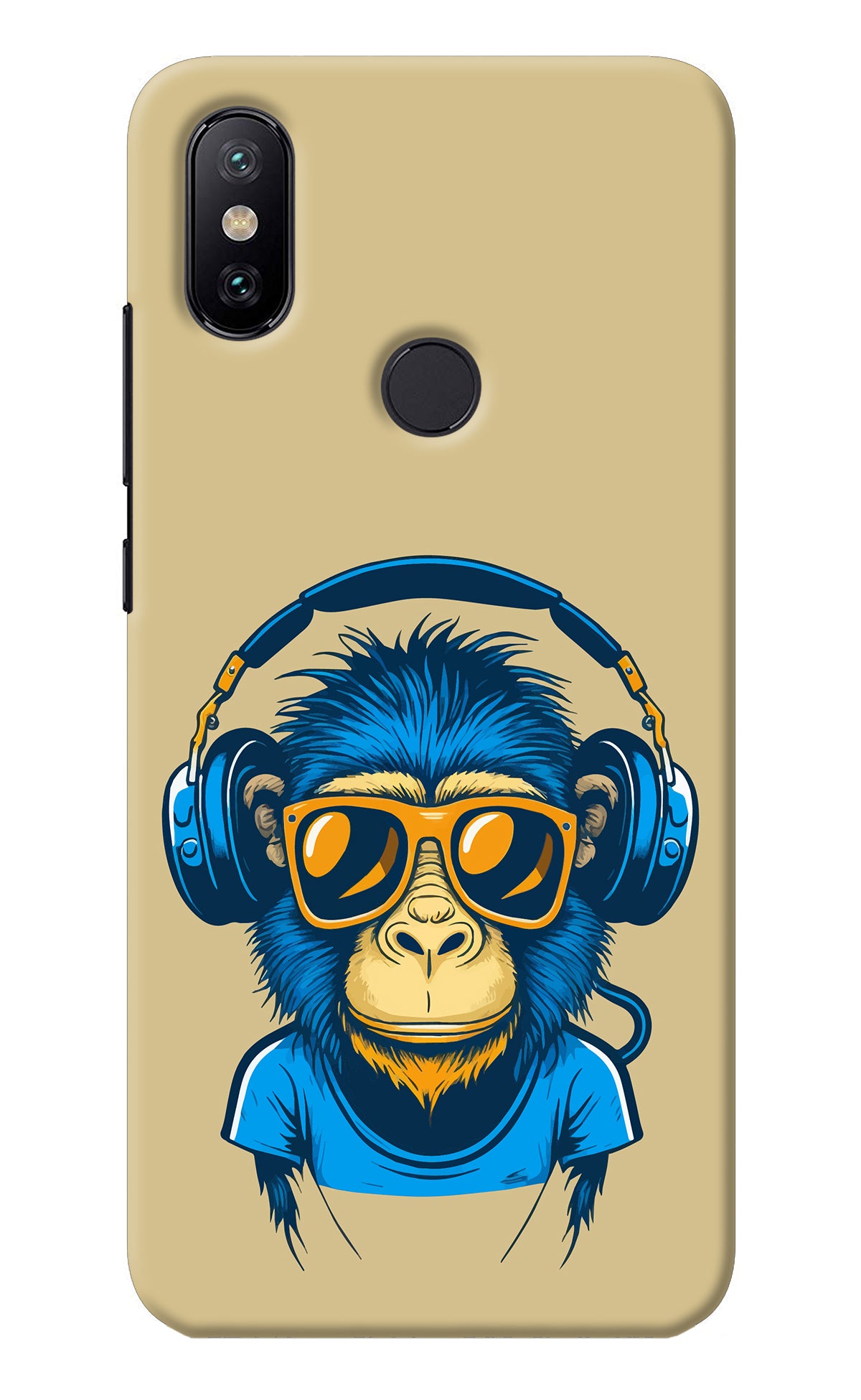 Monkey Headphone Mi A2 Back Cover