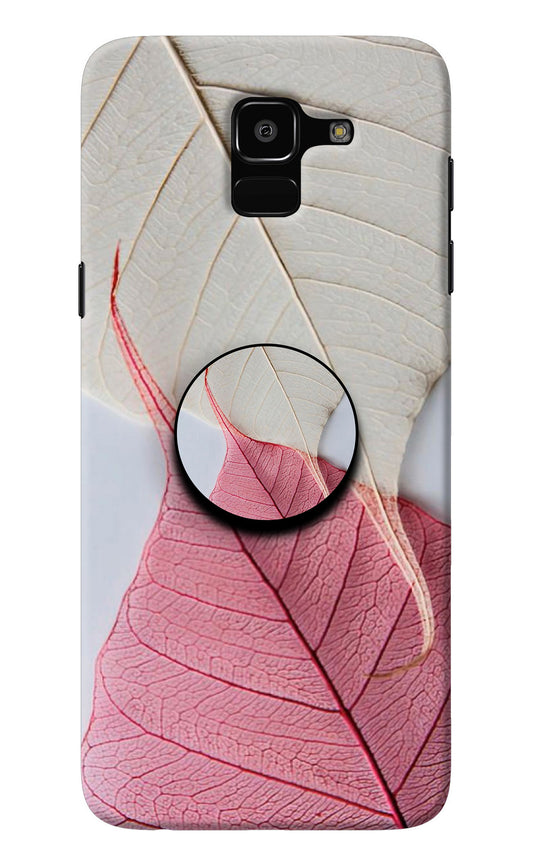 White Pink Leaf Samsung J6 Pop Case