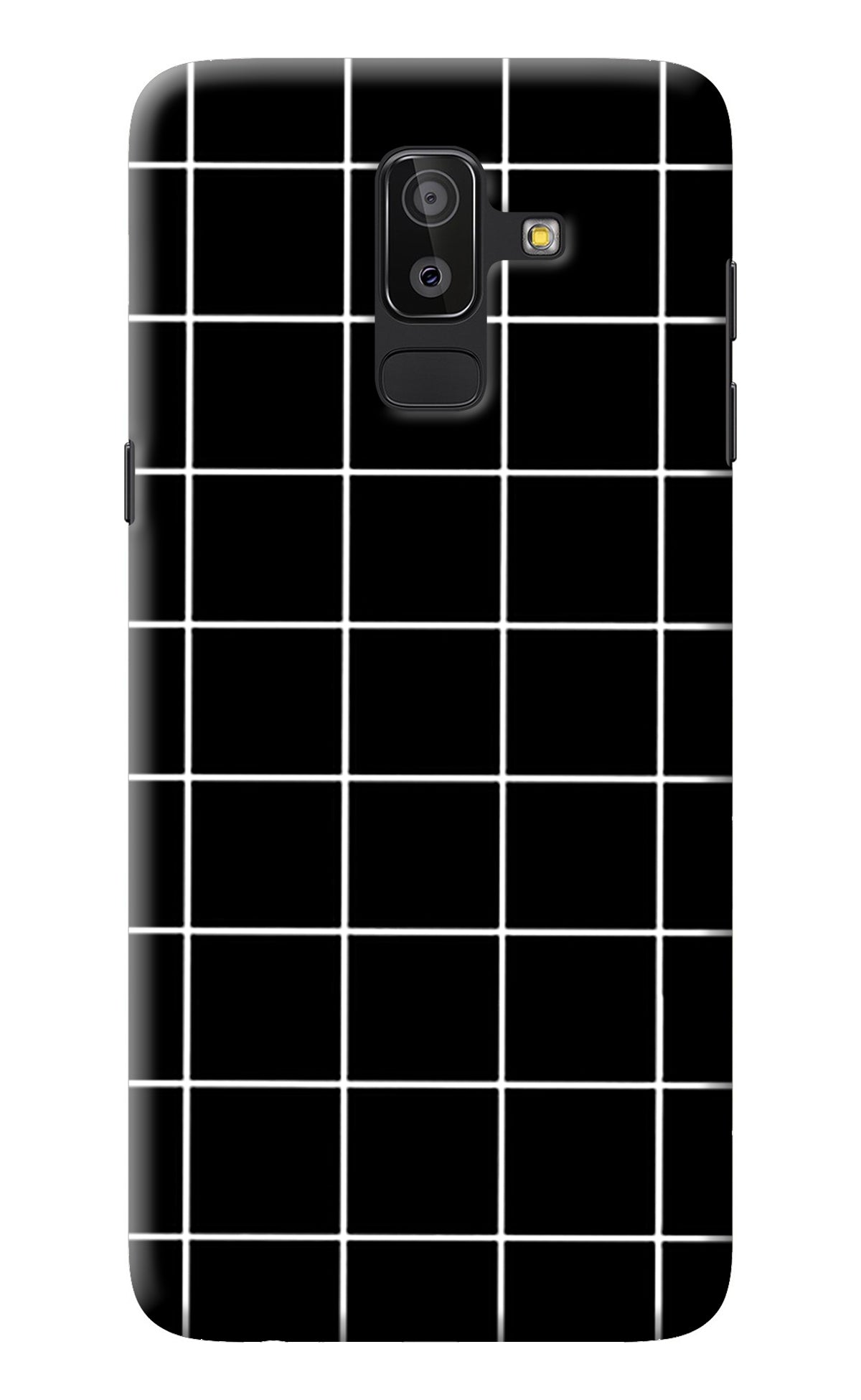 White Grid Samsung J8 Back Cover