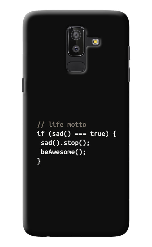 Life Motto Code Samsung J8 Back Cover