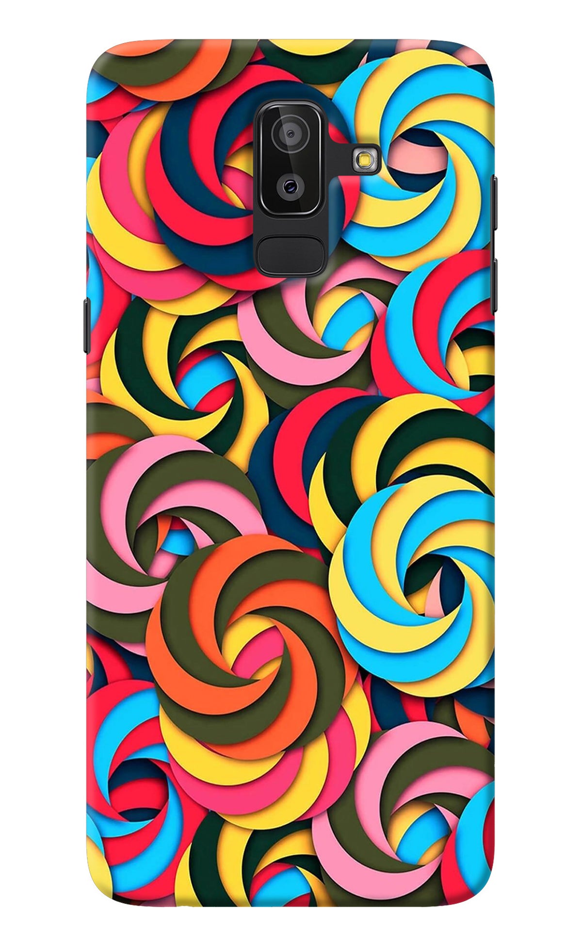 Spiral Pattern Samsung J8 Back Cover