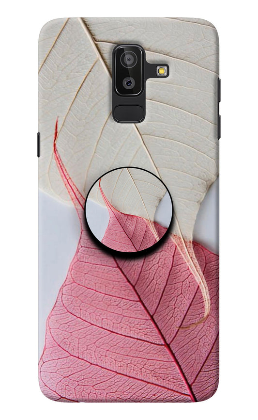 White Pink Leaf Samsung J8 Pop Case