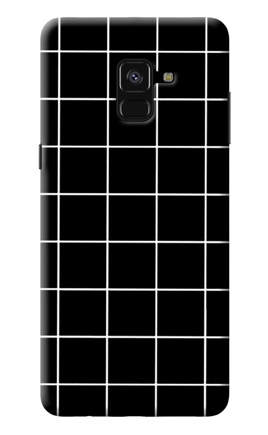 White Grid Samsung A8 plus Back Cover