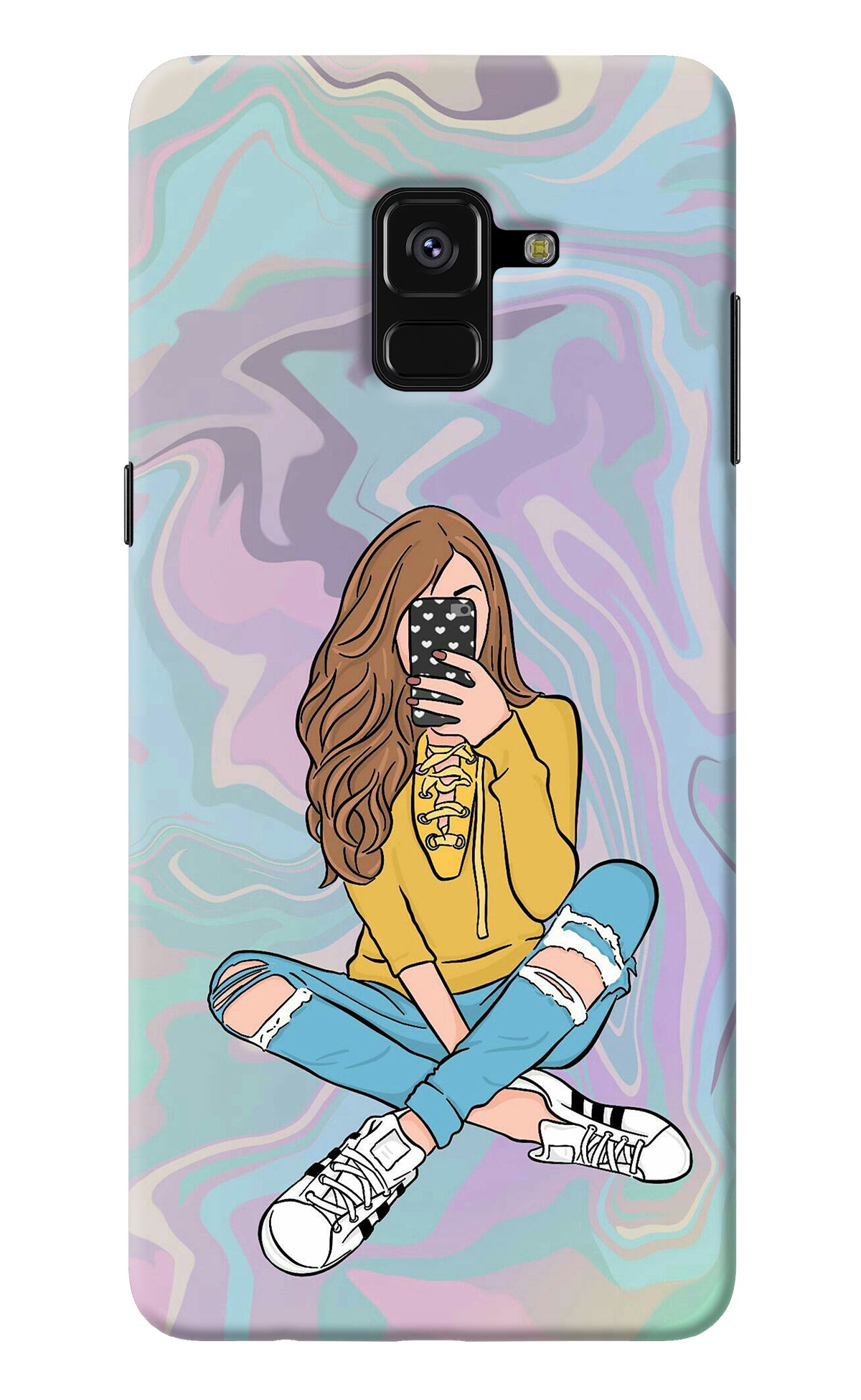 Selfie Girl Samsung A8 plus Back Cover