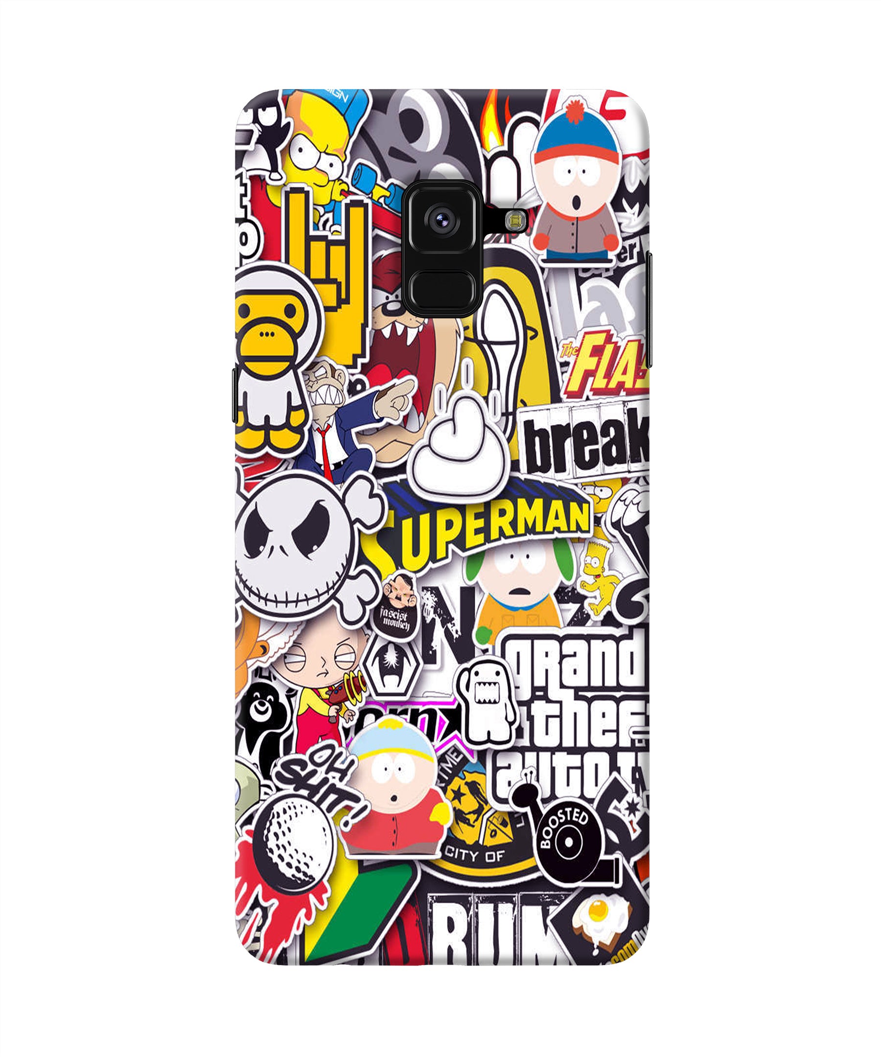 Sticker Bomb Samsung A8 plus Back Cover