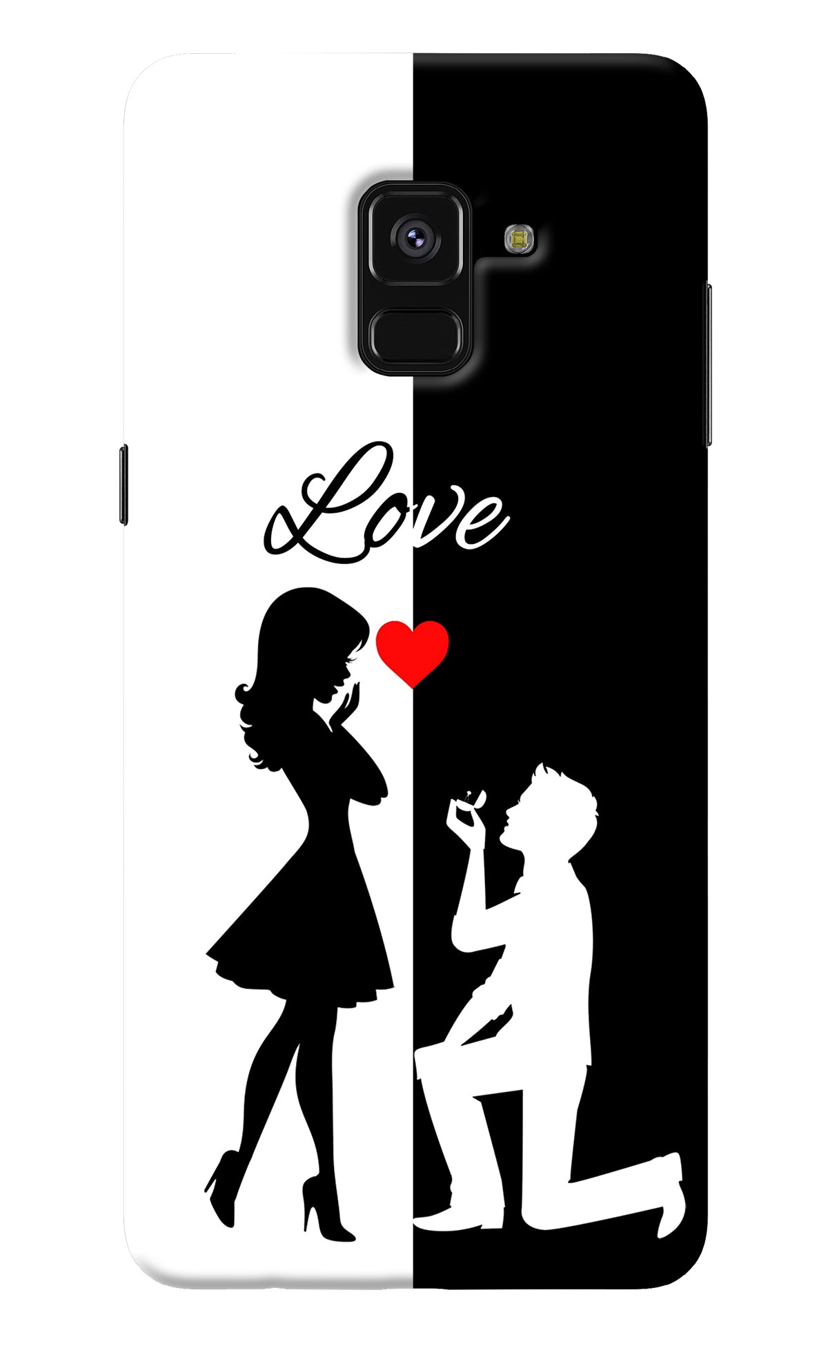 Love Propose Black And White Samsung A8 plus Back Cover