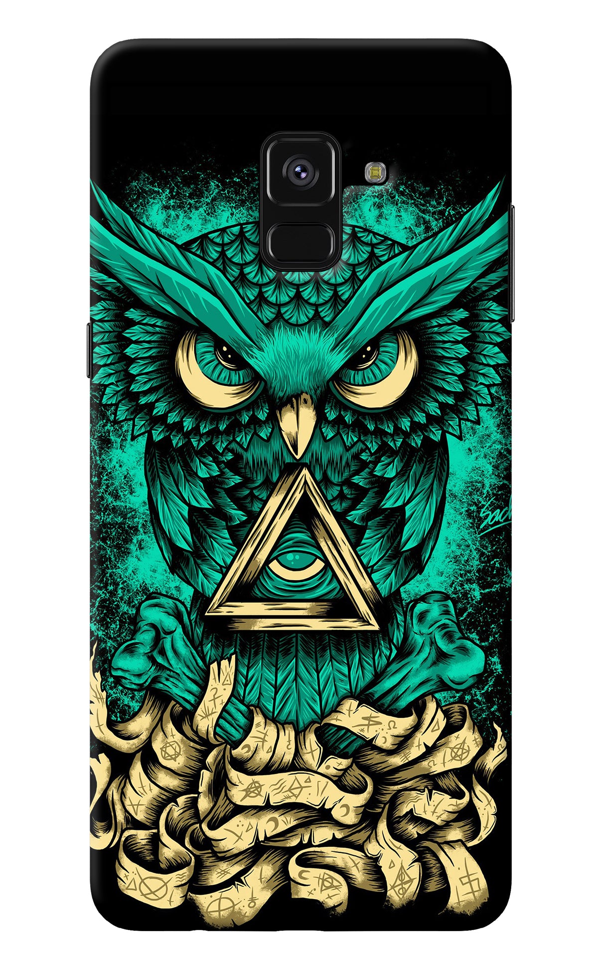 Green Owl Samsung A8 plus Back Cover