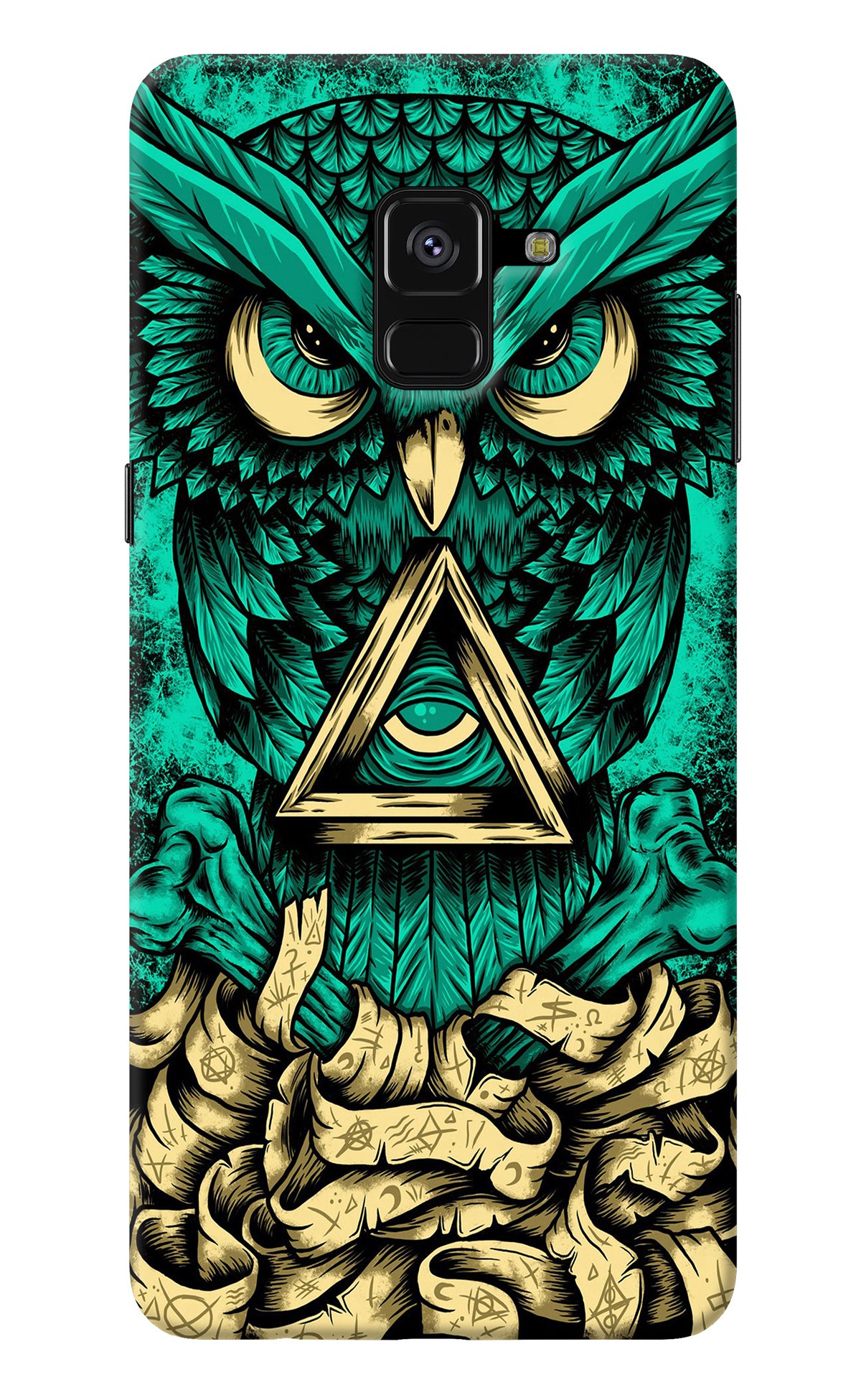 Green Owl Samsung A8 plus Back Cover