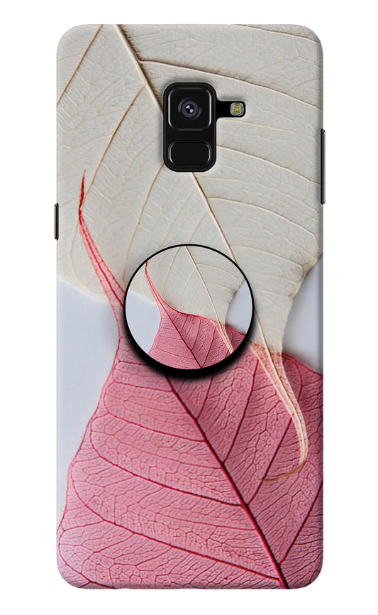 White Pink Leaf Samsung A8 plus Pop Case