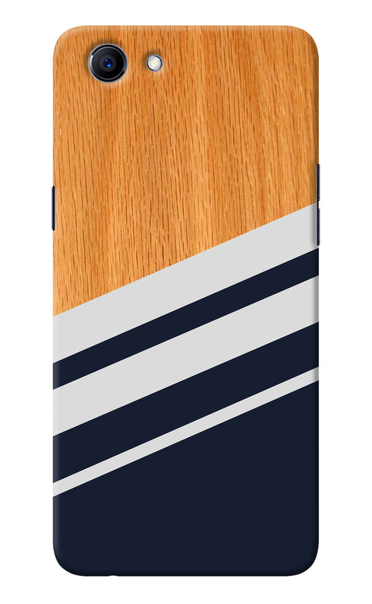 Blue and white wooden Realme 1 Back Cover