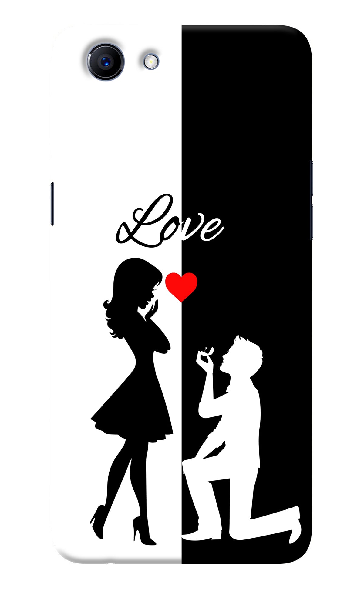 Love Propose Black And White Realme 1 Back Cover