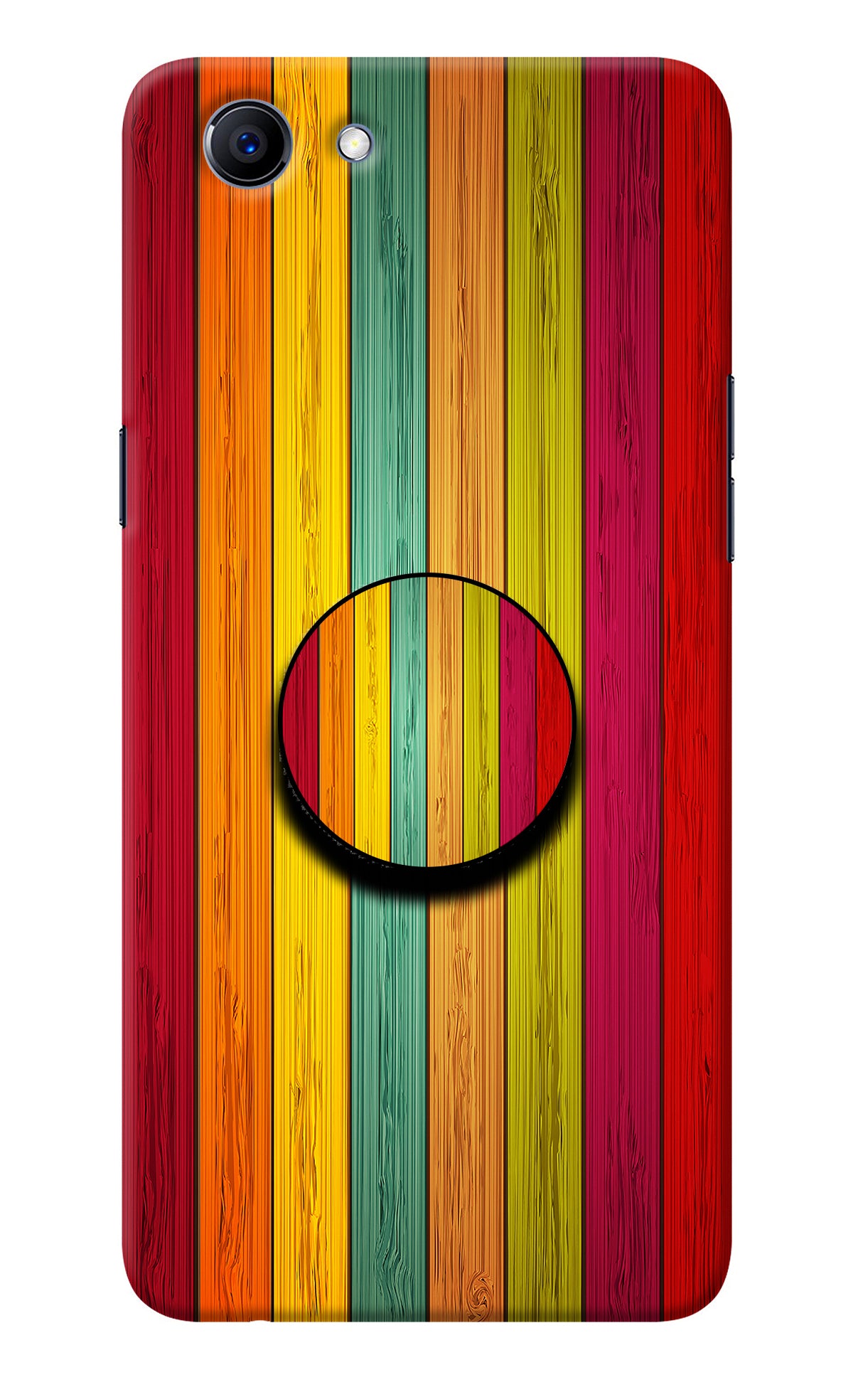 Multicolor Wooden Realme 1 Pop Case