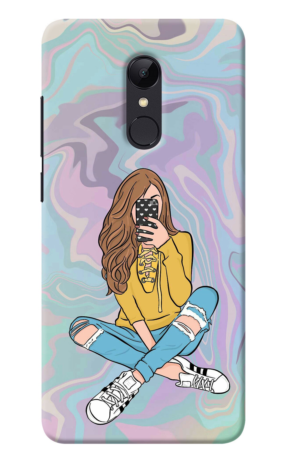 Selfie Girl Redmi 5 Back Cover