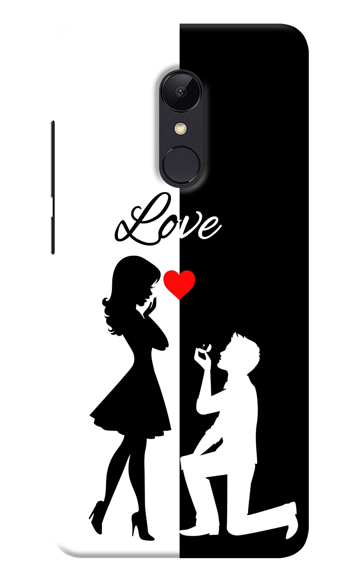 Love Propose Black And White Redmi 5 Back Cover