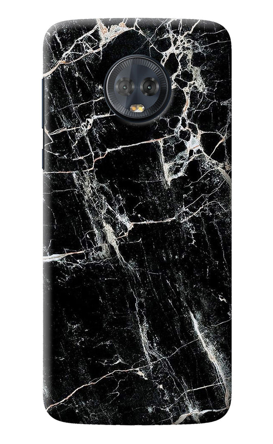 Black Marble Texture Moto G6 Back Cover