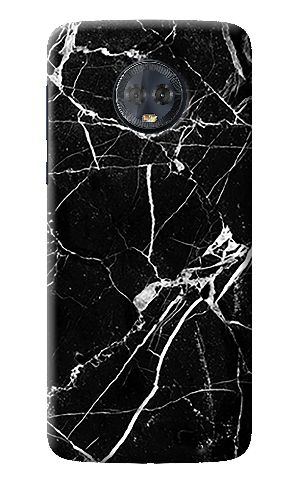 Black Marble Pattern Moto G6 Back Cover