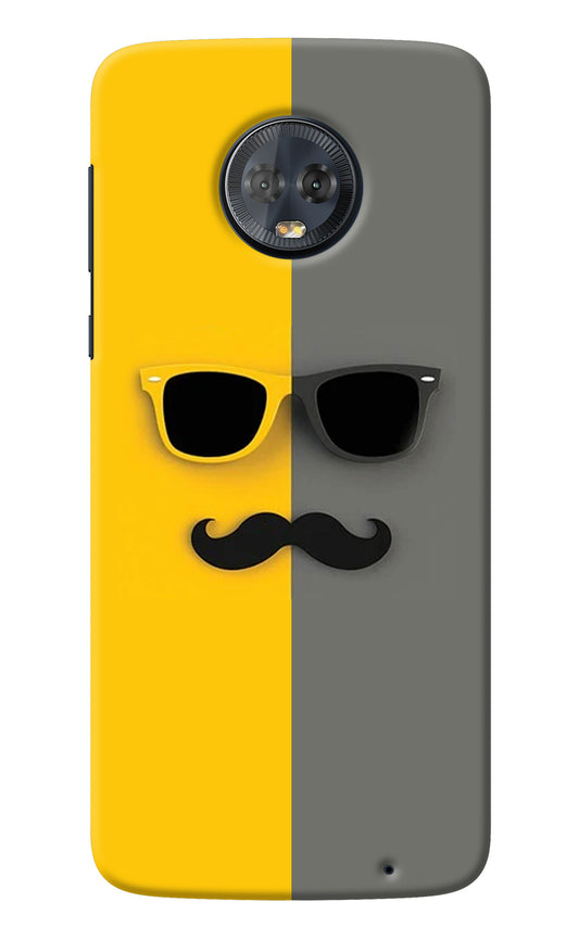 Sunglasses with Mustache Moto G6 Back Cover