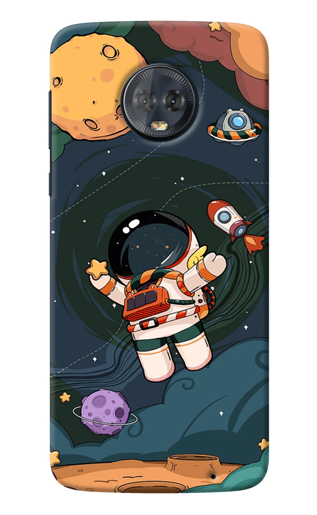 Cartoon Astronaut Moto G6 Back Cover