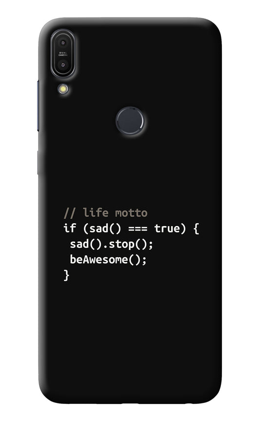 Life Motto Code Asus Zenfone Max Pro M1 Back Cover