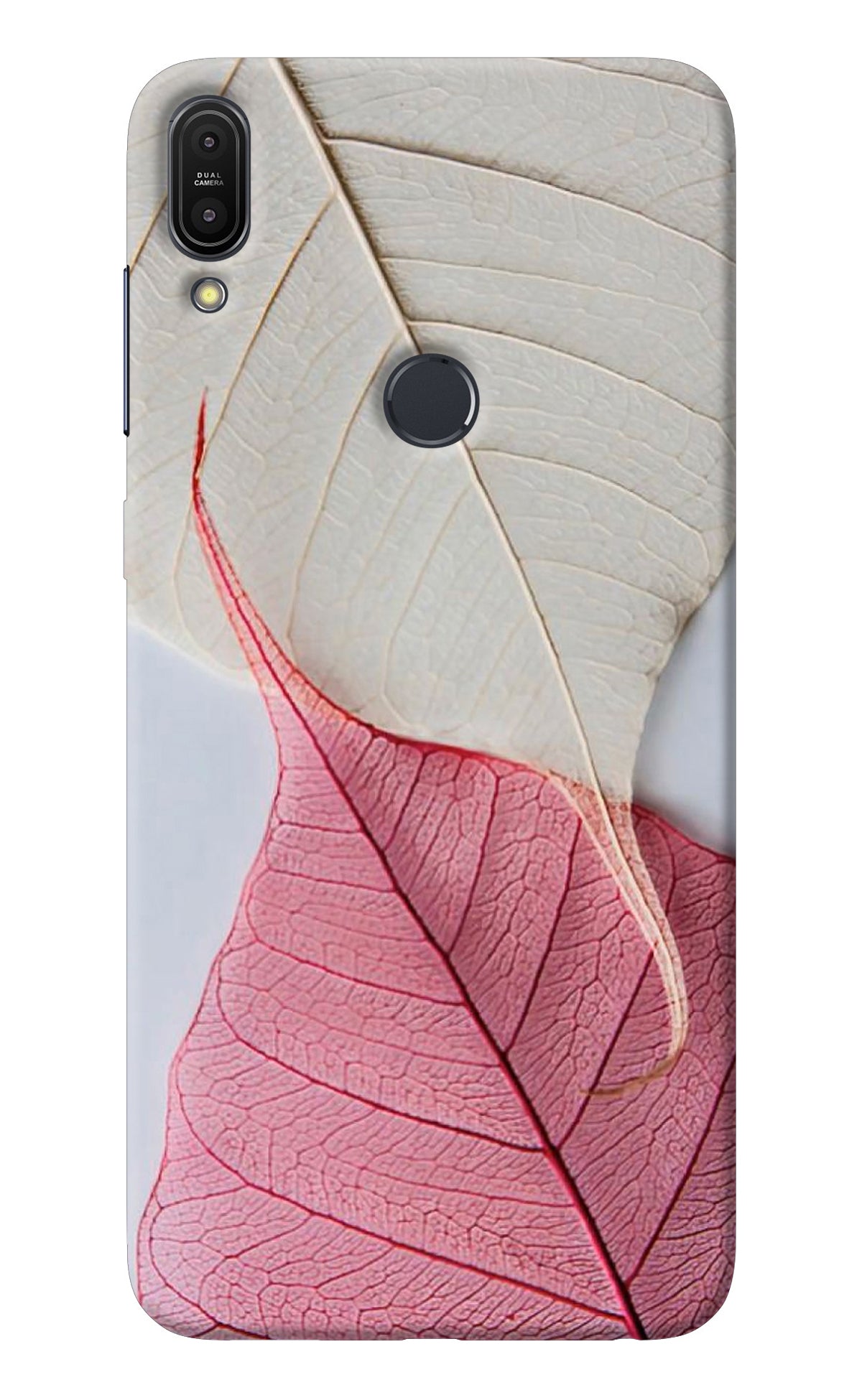 White Pink Leaf Asus Zenfone Max Pro M1 Back Cover